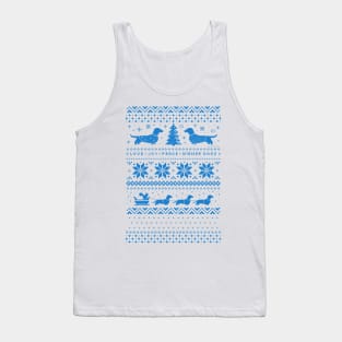 Love Joy Peace Wiener Dogs | Christmas Dachshunds Humorous Tank Top